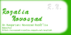 rozalia novoszad business card